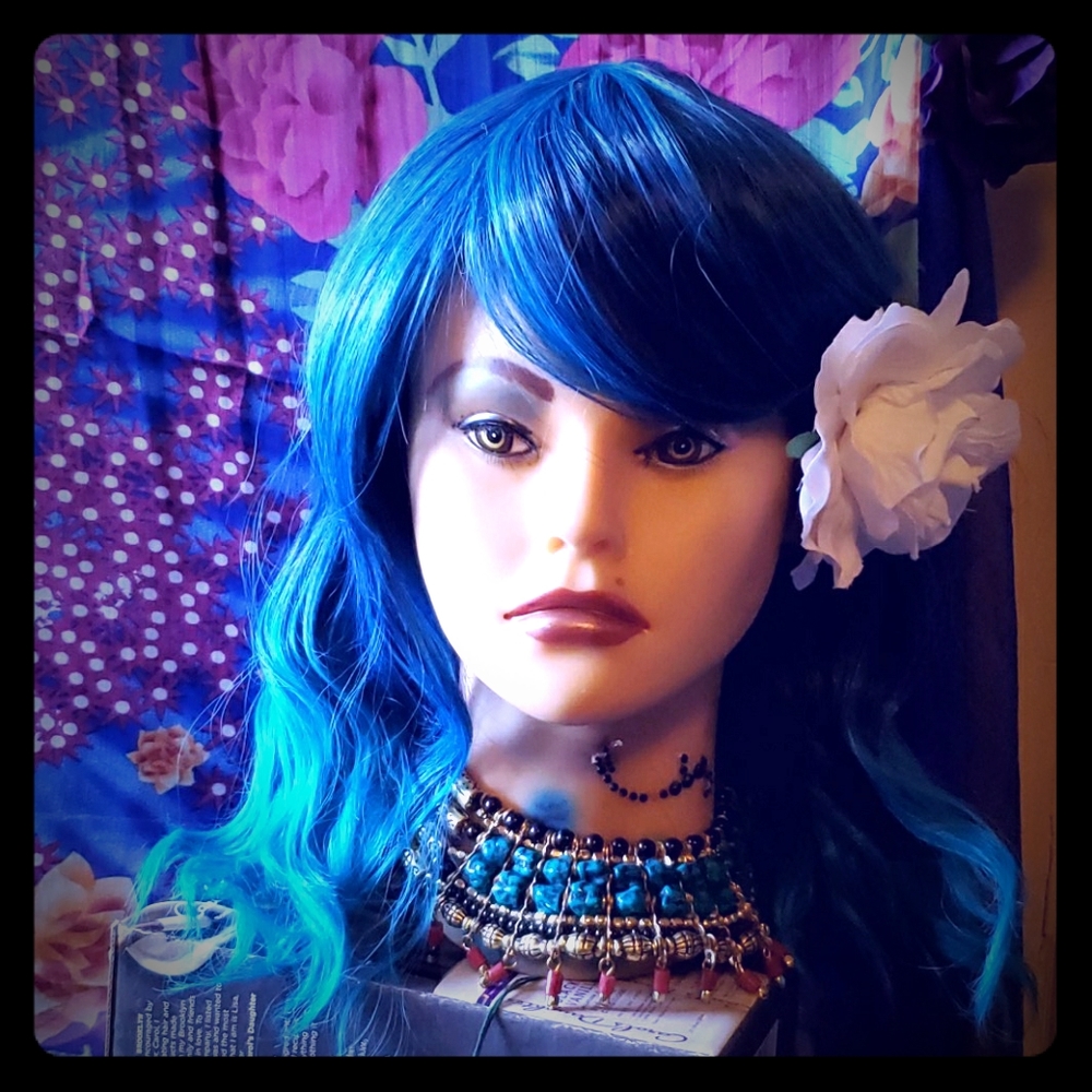 Banging Blue Wavy 💙 😍 Wig  surprise !